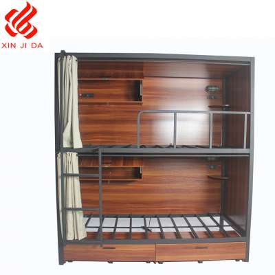 High quality Hotel Metal Bunk Bed with personal partition