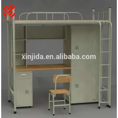 student steel bunk bed with desk and locker